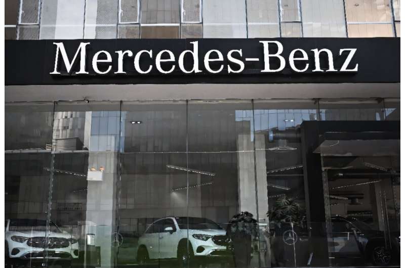 View of a Mercedes-Benz car showroom in Mexico City. View of a Mercedes-Benz car showroom in Mexico City
